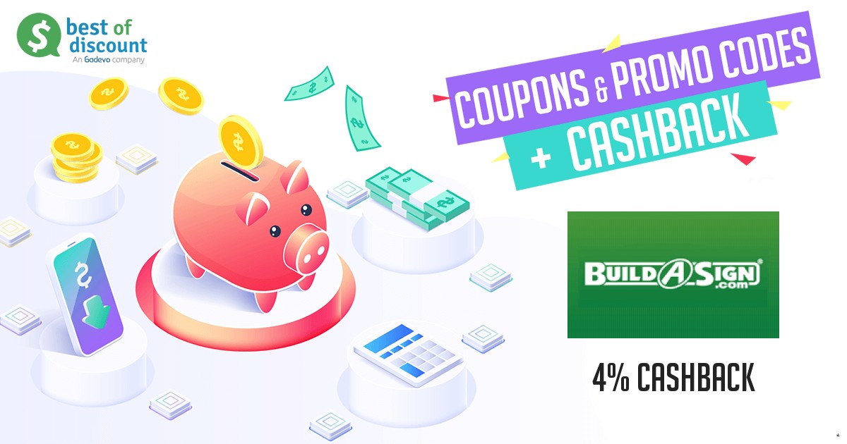 Build A Sign: Get discounts + 4% cashback - Best of Discount