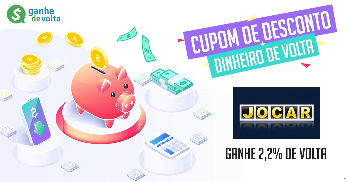 Jocar: Ganhe descontos + 2,2% de cashback - Ganhe de Volta
