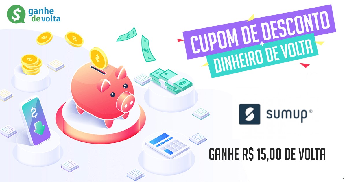 Sumup: Ganhe descontos + R$ 15,00 de cashback - Ganhe de Volta